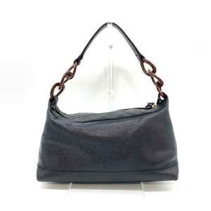 Chanel One Handle Wood Chain Black